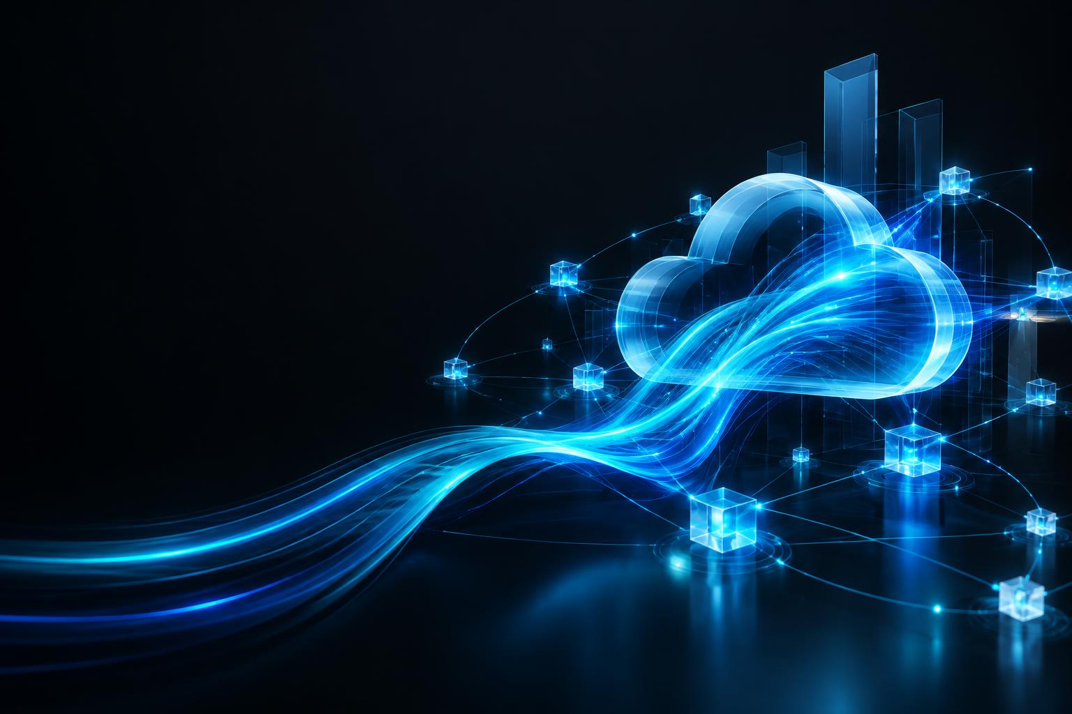Abstract cloud network representing connected business technology